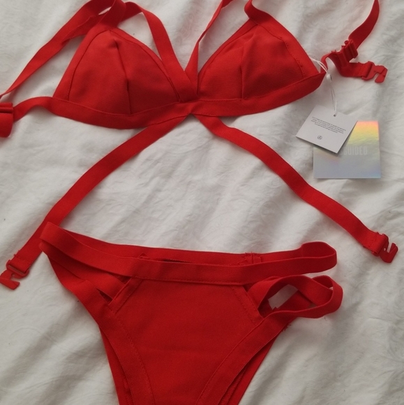 Missguided Strappy Bandage Bikini Size US 2 - Picture 2 of 10
